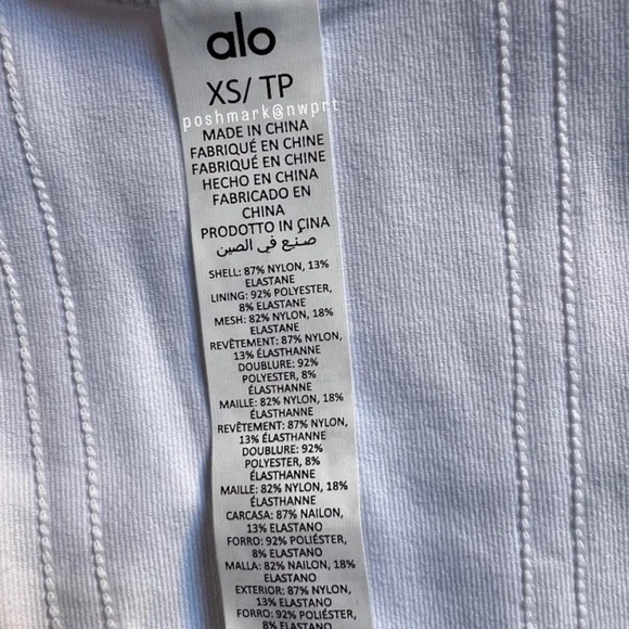 NWT 💯 Alo Yoga Airbrush Mesh Corset Top Bra Crop Tank White XS - Picture 7 of 9